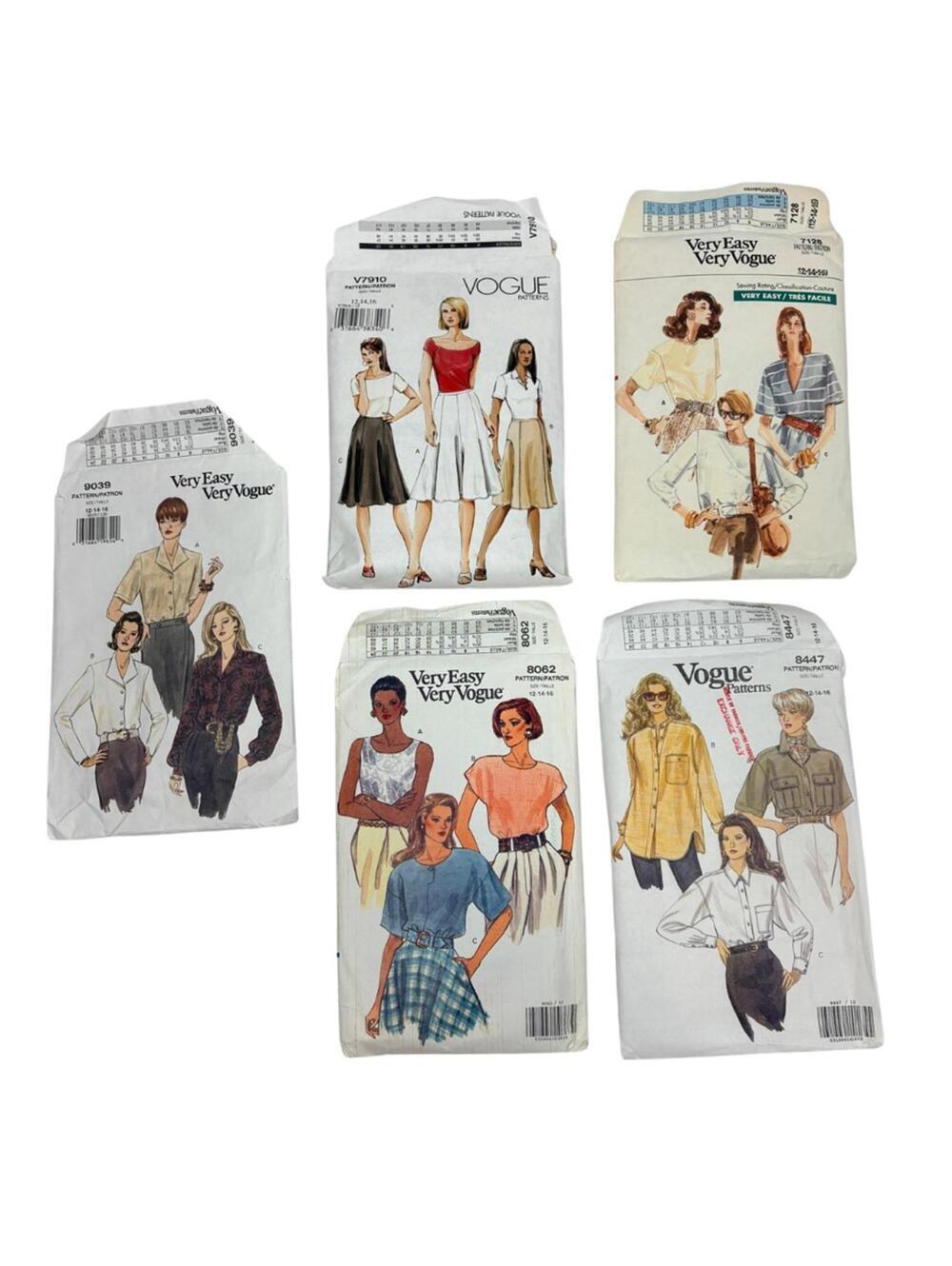 Lot of 5 Very Easy Very Vogue Sewing Patterns 8447, 8062, 9039, 7910, 7128